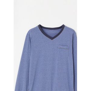 Damart - 3-delige pyjama short en broek. - Heren - Blauw - XL