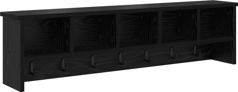 vidaXL - Wandgemonteerde Kapstok - Zwart Eiken - 100 x 16 x 26 cm