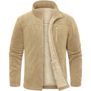 Warme Fleecejack voor Heren - Outdoor Werkjas met Ritssluiting, Dikke Winterjas met Zakken