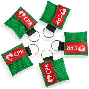 Dinilu - 10 x Reanimatiemaskers in Groene Sleutelhangers