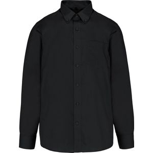 Overhemd Heren 4XL Kariban Lange mouw Black 100% Katoen