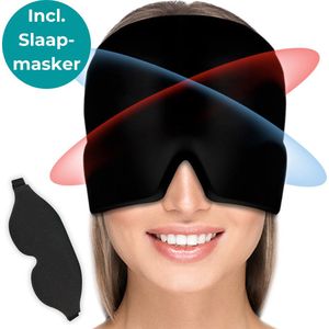 Nizami Migraine Muts - Migraine Masker - Incl. Slaapmasker - Oogmasker - Warmte en Koude Therapie - Oogkussen - Incl. Freezer Bag + Slaapmasker - Zwart
