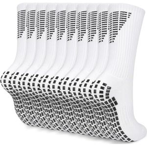 Heren Voetbalsokken - 5 Pairs Zwarte en Witte Sport Sokken met Antislip