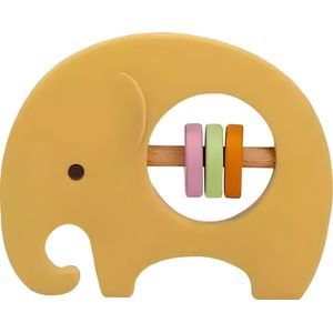 Baby Rammelaar - Olifant - Educatief - Speelgoed - Kleurrijk - Geel - Grijpspeelgoed - Kindvriendelijk - Rubber - Teedz