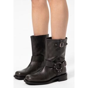 Sacha Leren Bikerboots Zwart