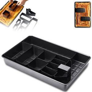 Cijfers letters taartvorm, bakvormen nummer aluminium verstelbaar, bakvormen set, antiaanbaklaag cijfer bakvorm voor doe-het-zelf grote bakvormen set, 37,5 x 23,8 x 5 cm