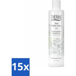 Therme - Moisturising Zen White Lotus - Doucheolie - Hydraterend - Verzorgend - 250ml - Bulkverpakking - 15 stuks