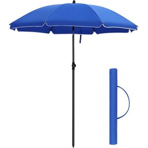 Rootz Parasol - Opvouwbare Parasol - Strandparaplu - Buitenparasol - Balkonparasol - Tuinparasol - Zonnescherm Parasol - Parapluparasol - Strandparasol - Marktparasol - Blauw