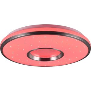 LED Plafondlamp - Plafondverlichting - Torna Reli - 21W - Aanpasbare Kleur - RGB - Afstandsbediening - Dimbaar - Sterlicht - Rond - Geborsteld Aluminium - Kunststof