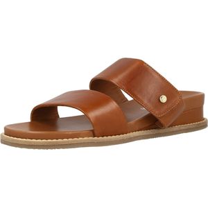 Cognac Lederen Slipper Met Verhoogde Hiel Ara Velcro maat 40
