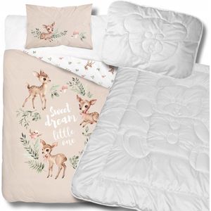 Kinderledikant Dekbed Set 90x120 cm - Zacht Katoen met Knuffelbeer