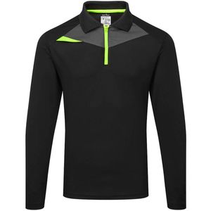 Portwest - DX4 Poloshirt - Zwart - Lange Mouwen - Actieve Pasvorm