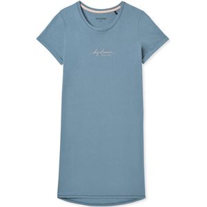 Schiesser Nachthemd 1/2 Arm, 90cm Dames Nachthemd - bluegrey - Maat 3XL