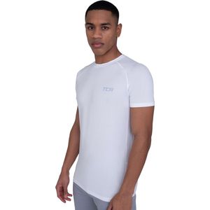 TCA Stamina Lichtgewicht Gym Top, Dry Fit Running Top voor Heren - Gym Tops voor Mannen, Gym T-shirts Mannen, Wit, M