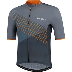Rogelli Spike Fietsshirt - Korte Mouwen - Heren - Grijs, Oranje - Maat 3XL