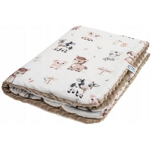 Dubbelzijdig Babydekentje Boerderij 75x100 cm Katoen Minky