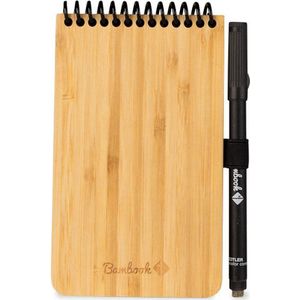 Bambook Pocket uitwisbaar notitieboek - Hardcover - Duurzaam, herbruikbaar whiteboard schrift - Met 1 gratis stift