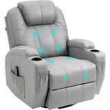 HOMCOM - Relaxsessel - Grijs - Stof - Met Massagefunctie