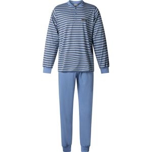 Heren Pyjama Gentlemen v-hals 114237 single jersey blauw maat XL