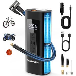 Draagbare Luchtcompressor - Oplaadbare Bandenpomp 6000mAh | 150PSI Snel Vullen Voor Auto's, Fietsen, Motoren en Ballen