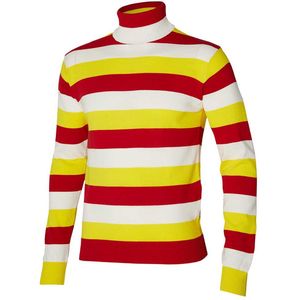 Apollo - Gebreide Carnavalstrui - Rood/Wit - Turtle Nek - Unisex