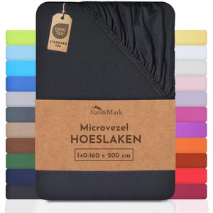 NatureMark - Microvezel Laken - Zwart - 100% Polyester - Ademend en Onderhoudsvriendelijk