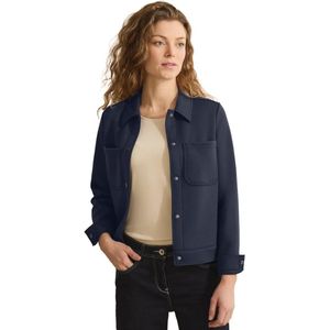 Dames Korte Sweatjas met Hemdkraag en Borstzakken