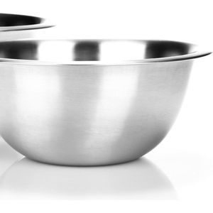 3x roestvrijstalen mengkom - multifunctionele keukenkom - zilverkleurige metalen kom - praktische kom voor serveren en schikken (zilver - 24cm - 3 stuks)
