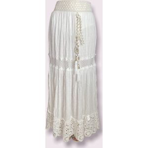 Maxi rok, wit, maat M/L