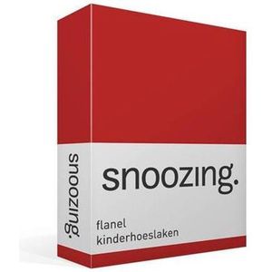 Snoozing - Flanel - Kinderhoeslaken - Ledikant - 60x120 cm - Rood
