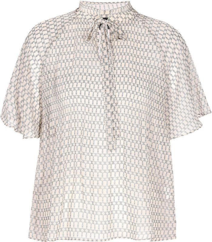 DreiMaster Klassik Blouse 'Classic Look'  donkergrijs / wit