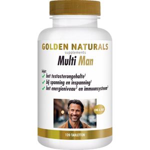 Golden Naturals - Multi Man - Multivitaminen - 30 Tabletten - Bioactief