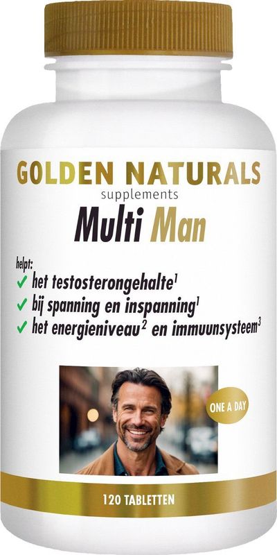 Golden Naturals - Multi Man - Multivitaminen - 30 Tabletten - Bioactief