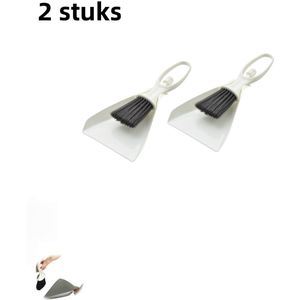 2 sets - Ladeborstel voor het reinigen van het bureaublad - Mini-stofzuigerborstelset - Geschikt voor toetsenbord op de eettafel - Kleine borstel voor het bureaublad - Wit