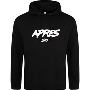 APRES SKI Hoodie | Sweater | Capuchon | Trui | Hooded | Print | Zwart | Maat L