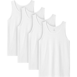 Heren 4-pack onderhemd 100% katoen Ademend Ronde hals Fitness Mouwloos shirt Spierhemd