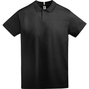 Zwart unisex polo shirt korte mouwen model Tyler merk Roly maat L