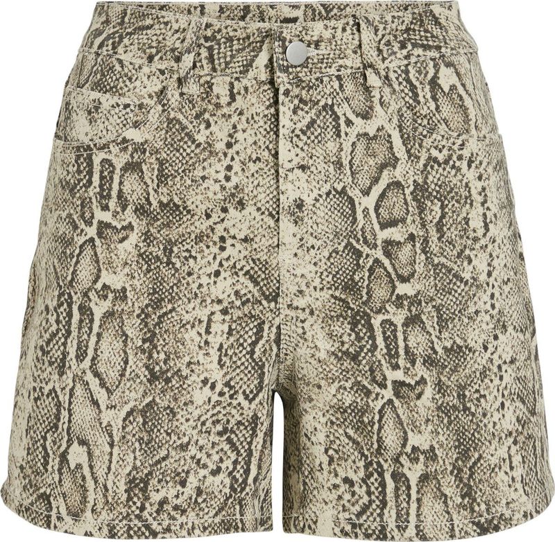 Vila - Vichia Rw - Korte Broek - Slangenpatroon - Denim