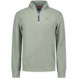 New Zealand Auckland Trui Sweat Half Zip 25gn305 1754 Soft Green Mannen Maat - M