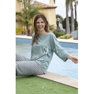 Basilicumgroene dames pyjama Ringella