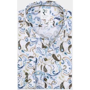 R2 Amsterdam Overhemd extra lange mouw paisley print on knitte 130.wsp.xls.009/045