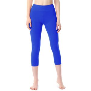 Merry Style MS-MS10-430-LE Dames Capri Leggings - Sport - Vrijetijdsbroek - 3/4 Lengte - Katoen - Sporbroek - Yogabroek - Kobalt - S