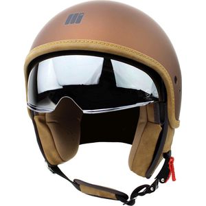 Motocubo Beetle - Jethelm - ECE 22.06 - Geschikt als motor, brommer en scooterhelm - Mat brons - Maat XL