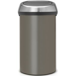 Brabantia Touch Bin Prullenbak - 60 liter - Platinum/Matt Steel Fingerprint Proof deksel