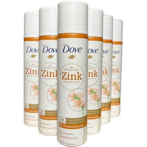 Dove Deodorant Spray met voedend Zink complex 0% Aluminium - Appelbloesemgeur - 6 x 100 ml Voordeelverpakking