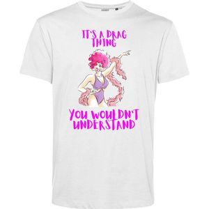 T-shirt It's a Drag Thing | Gay pride shirt kleding | Regenboog kleuren | LGBTQ | Wit | maat 3XL