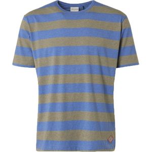 No Excess - T-Shirt Strepen Blauw Groen - Heren - Maat XL - Regular-fit