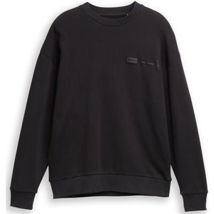 TOM TAILOR DENIM - Sweatshirt - Donkergrijs - Ronde Hals - Lange Mouw