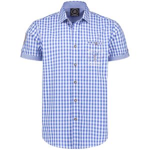 Tirol Hemd - Geruit - Blauw-Wit - Katoenmix