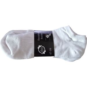 Kiyo Sneakersokken - Enkelsokken - Sokken - Unisex - Naadloos - 5 Paar - Maat 47-50 - Wit